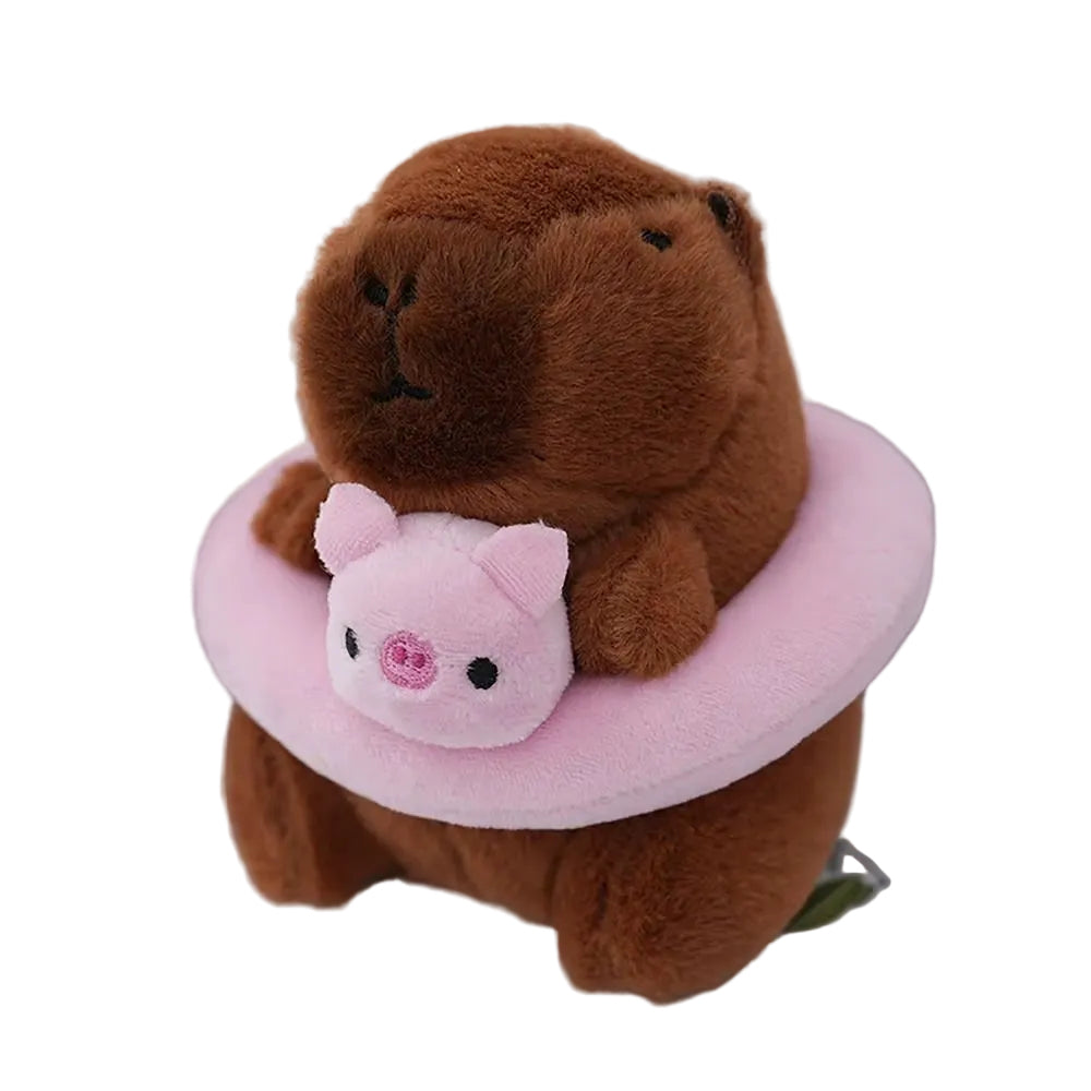 Swimming Ring Capybara Plush Capybara Keychain Stuffed Animals Cute Toy Capybara Bag Pendant Headgear Capybara Doll