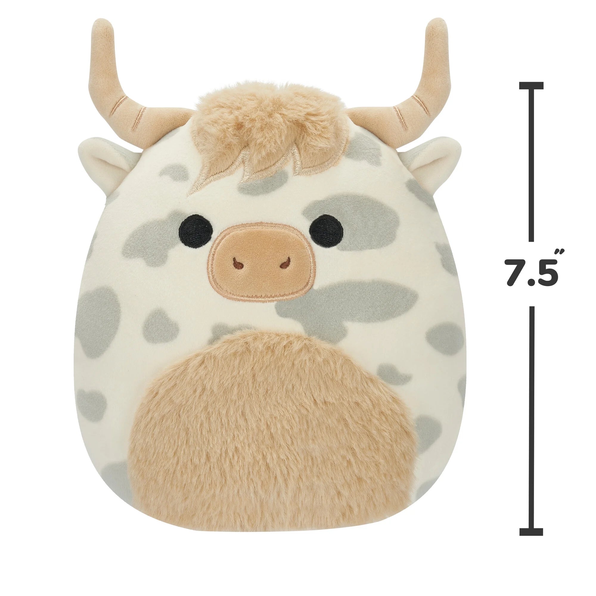 Cuddly 7.5 Inch Spotted Highland Cow Plush Toy - Ultra Soft for Kids