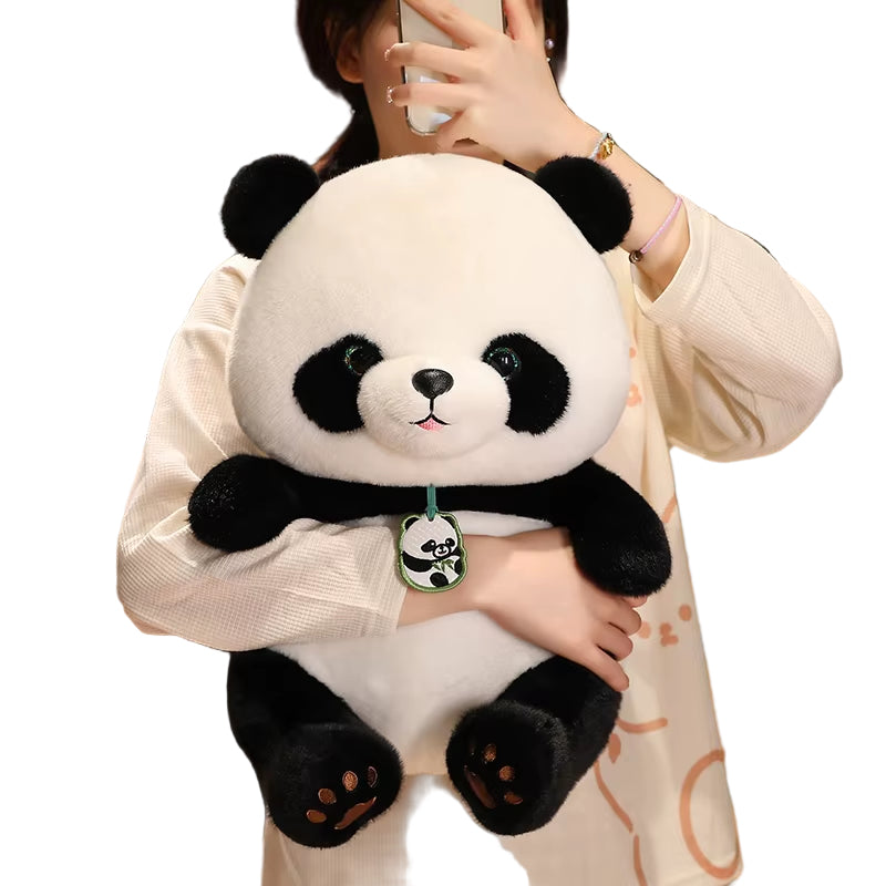 Cuddly China Panda Doll Plush Toy Stuffed Fluffy Zoo Animal Hanging Pendant Plushie Peluche Birthday Gift