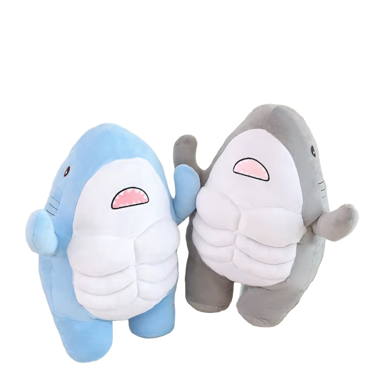 35Cm Muscle Shark Plush Toys Stuffed Ocean Whale Fish Stuffed Animals Soft Plushie Dolls Kids Birthday Gifts Valentine'S Day