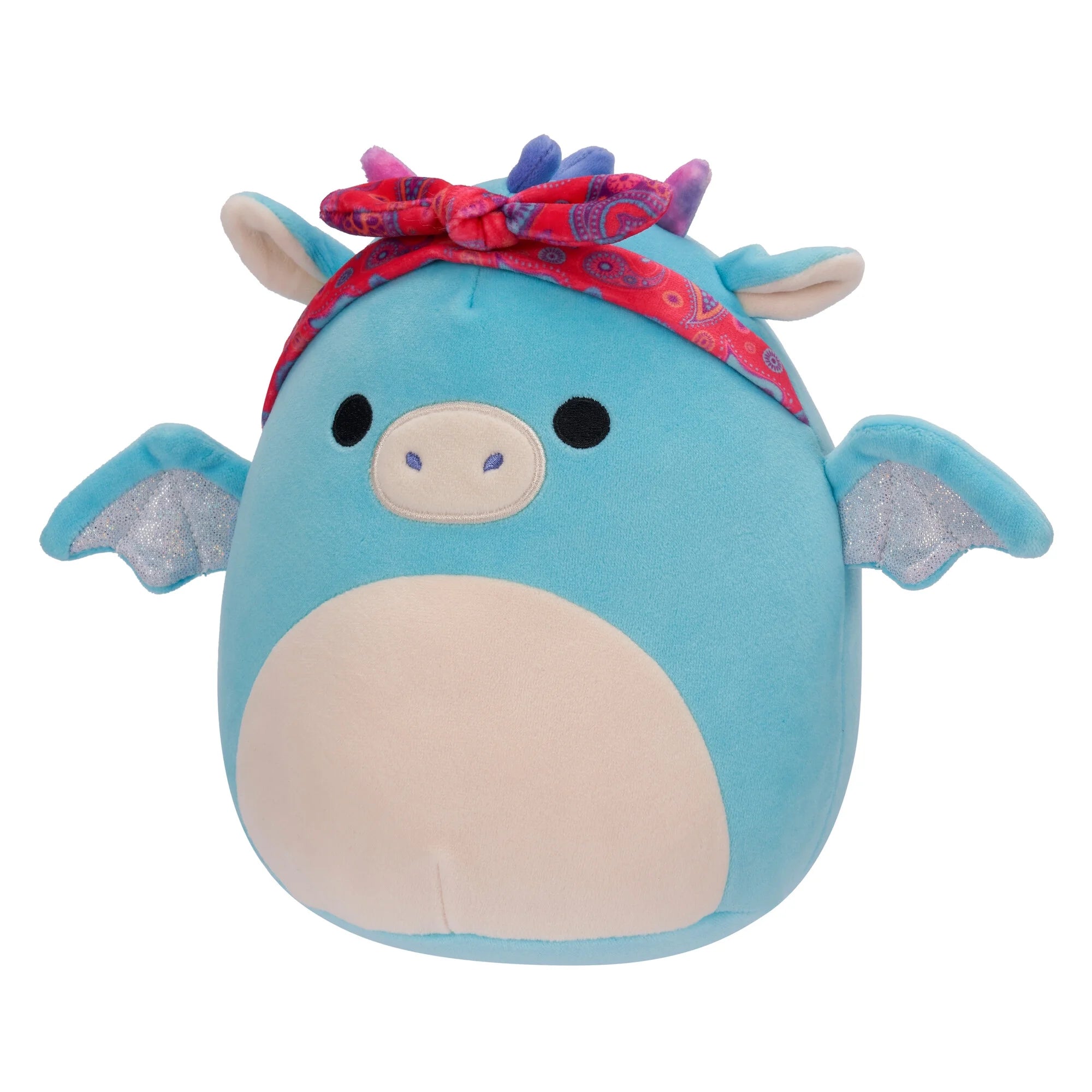 Original 7.5 Inch Tatiana the Teal Dragon with Red Bandana - Child'S Ultra Soft Plush Toy