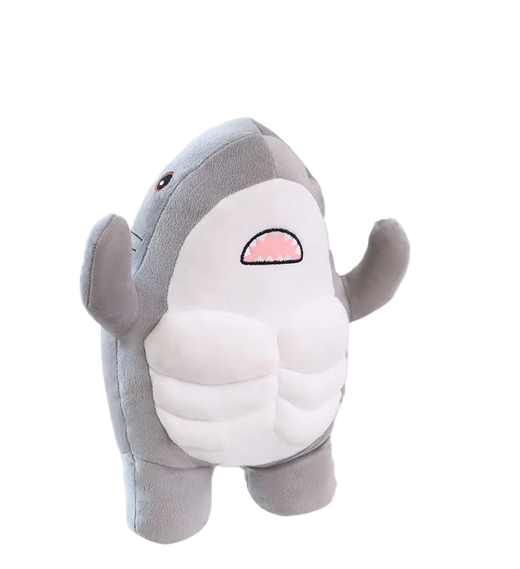 35Cm Muscle Shark Plush Toys Stuffed Ocean Whale Fish Stuffed Animals Soft Plushie Dolls Kids Birthday Gifts Valentine'S Day