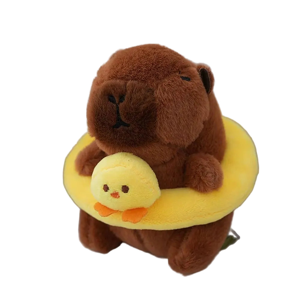 Swimming Ring Capybara Plush Capybara Keychain Stuffed Animals Cute Toy Capybara Bag Pendant Headgear Capybara Doll